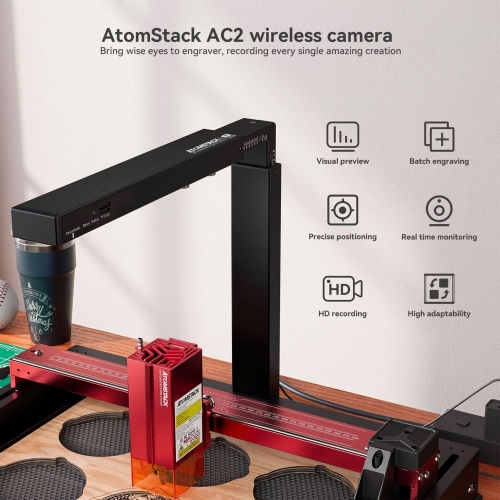 Atomstack AC2 FullHD kamera för skanning av gravyr förhandsgranskning